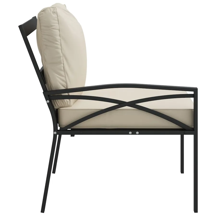 Chaises de jardin et coussins sable lot de 2 62x75x79 cm acier - 5