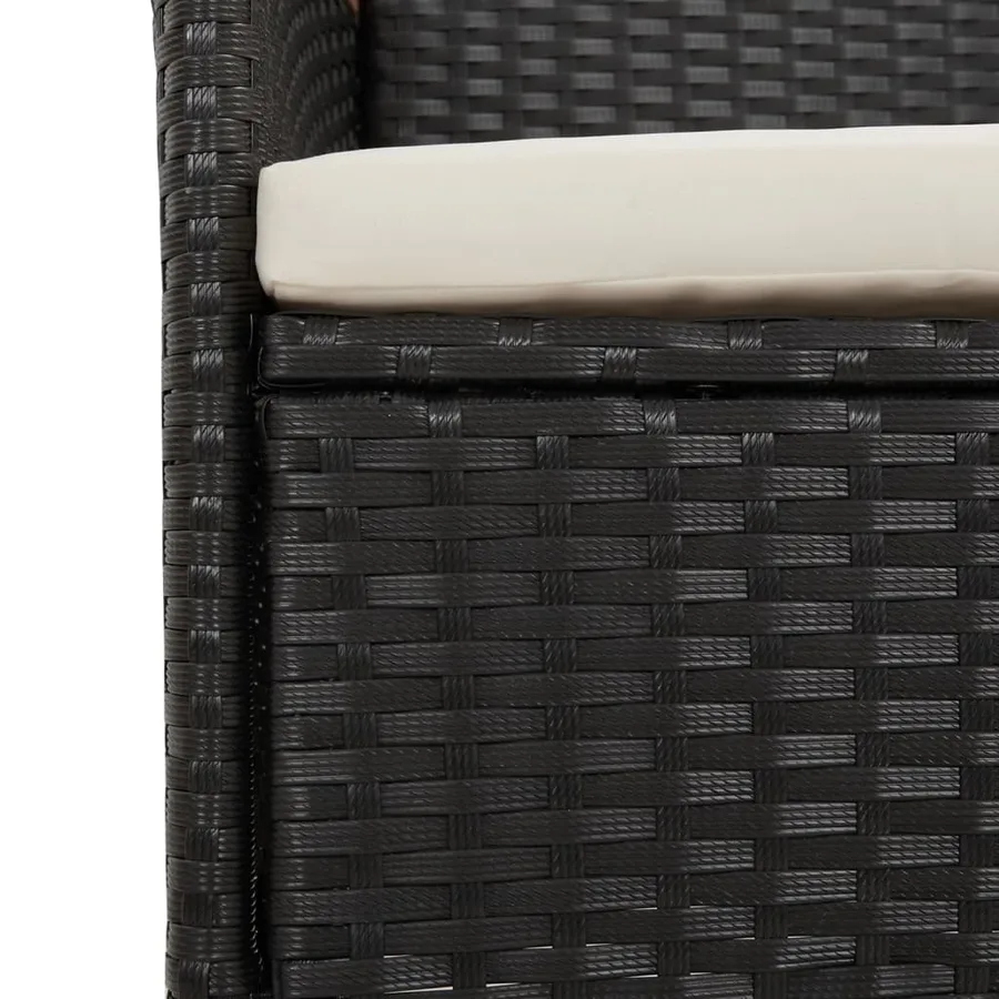 Chaises de jardin lot de 2 avec coussins Résine tressée Noir - 7