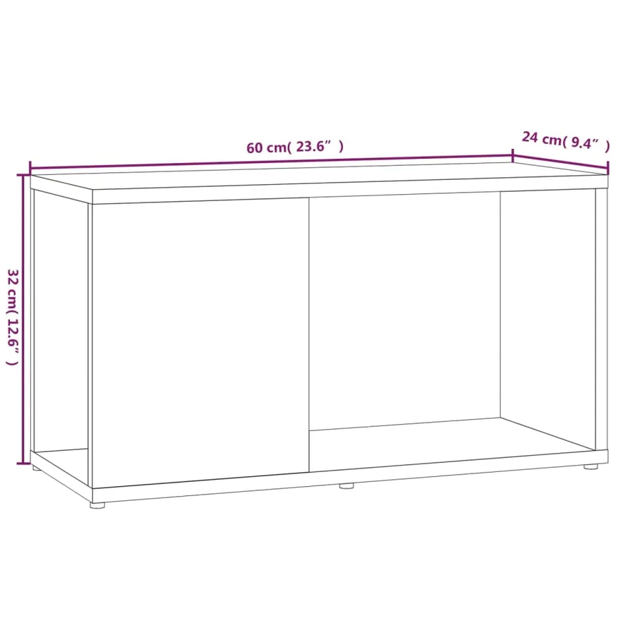 Meuble TV Sonoma gris 60x24x32 cm Bois d'ingénierie - 8