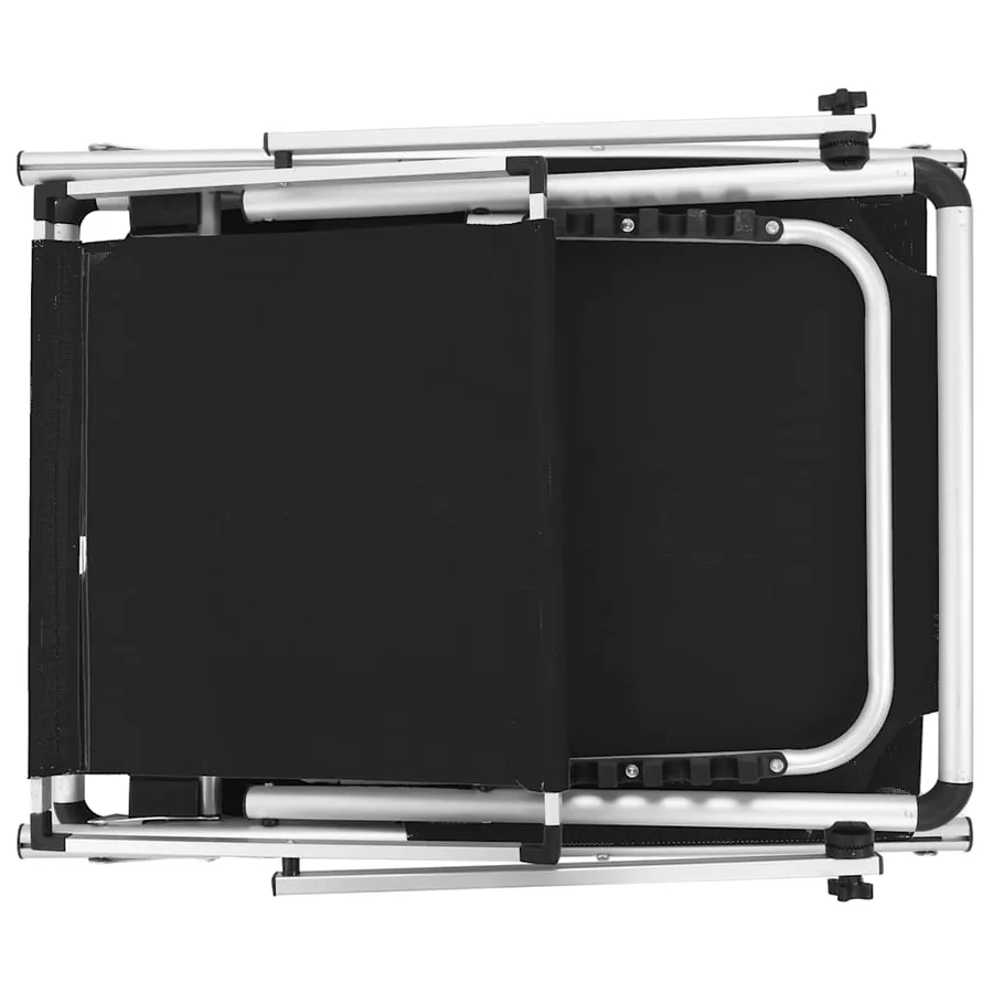 Chaises longues pliables et toit lot de 2 Aluminium textilène - 6