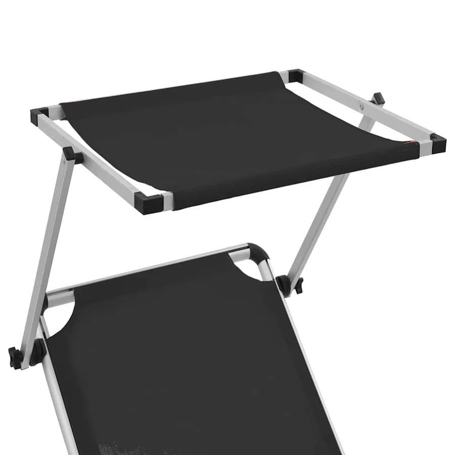 Chaises longues pliables et toit lot de 2 Aluminium textilène - 7