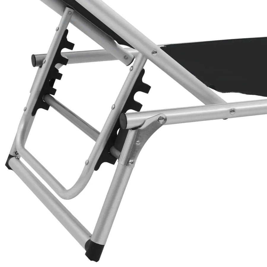 Chaises longues pliables et toit lot de 2 Aluminium textilène - 8