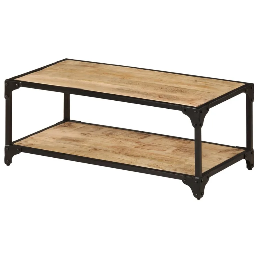 Table basse 90x45x35 cm Bois de manguier massif brut - 9