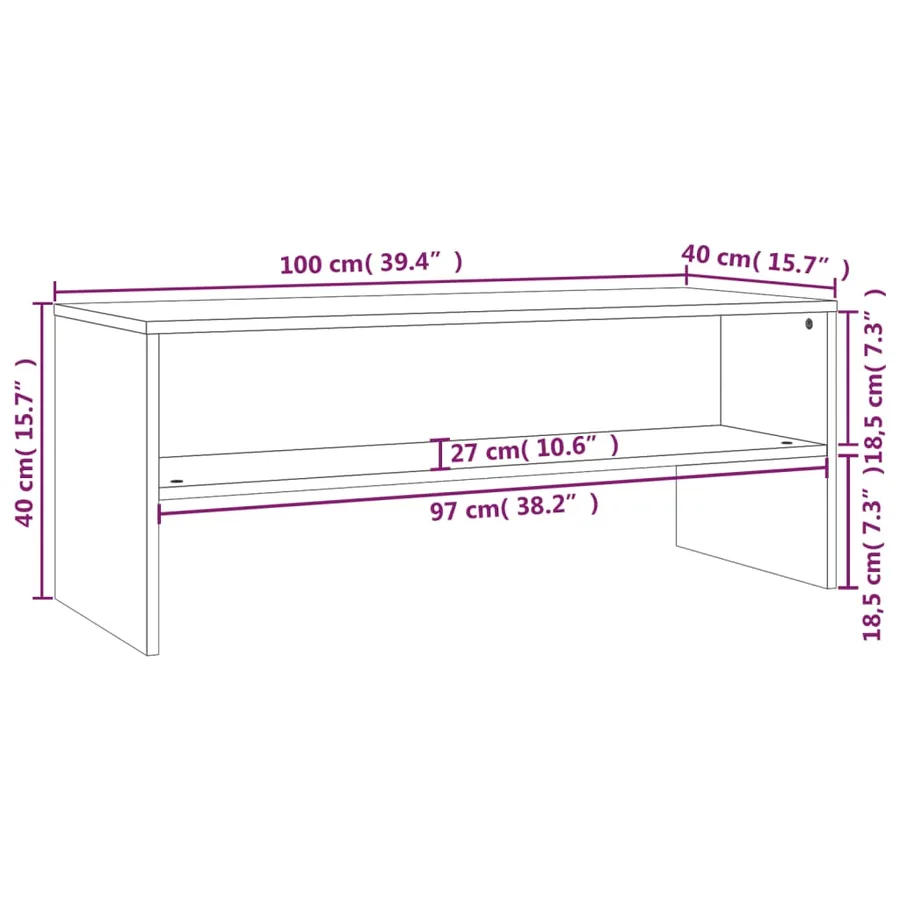 Meuble TV Sonoma gris 100x40x40 cm Bois d'ingénierie - 7