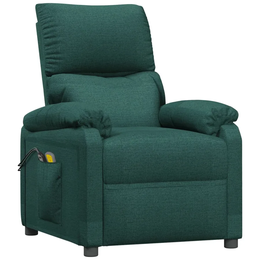Fauteuil électrique de massage Vert foncé Tissu - 3