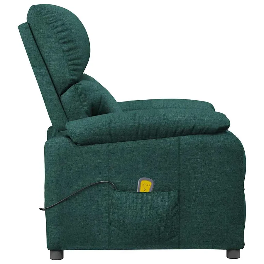 Fauteuil de massage Vert foncé Tissu - 4