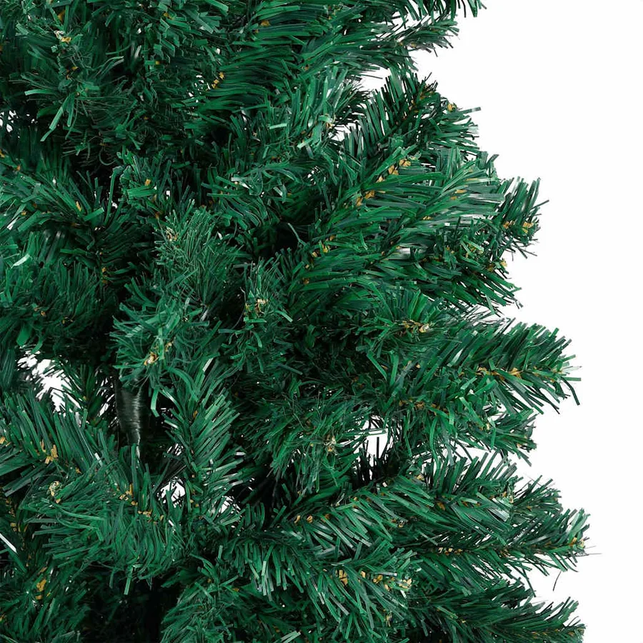 Arbre de Noël artificiel pré-éclairé et boules vert 210 cm PVC - 10