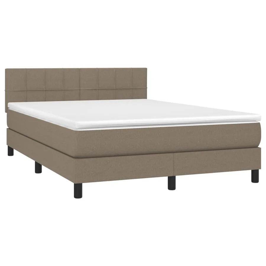 Sommier à lattes de lit avec matelas Taupe 140x200 cm Tissu - 3