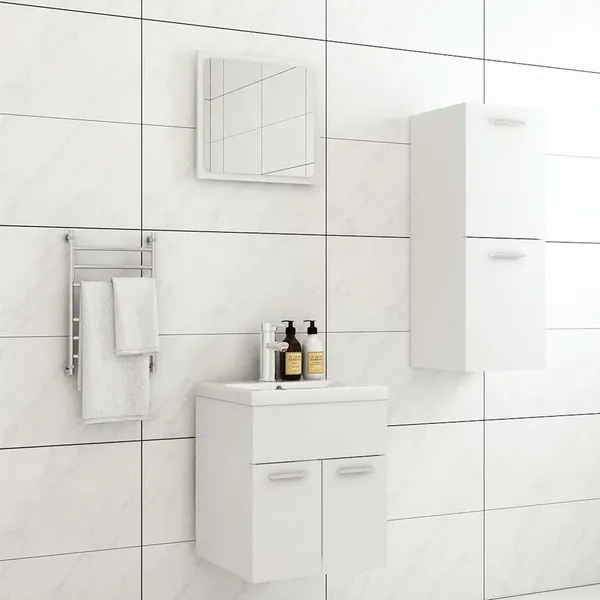 Ensemble de meubles de salle de bain Blanc Aggloméré