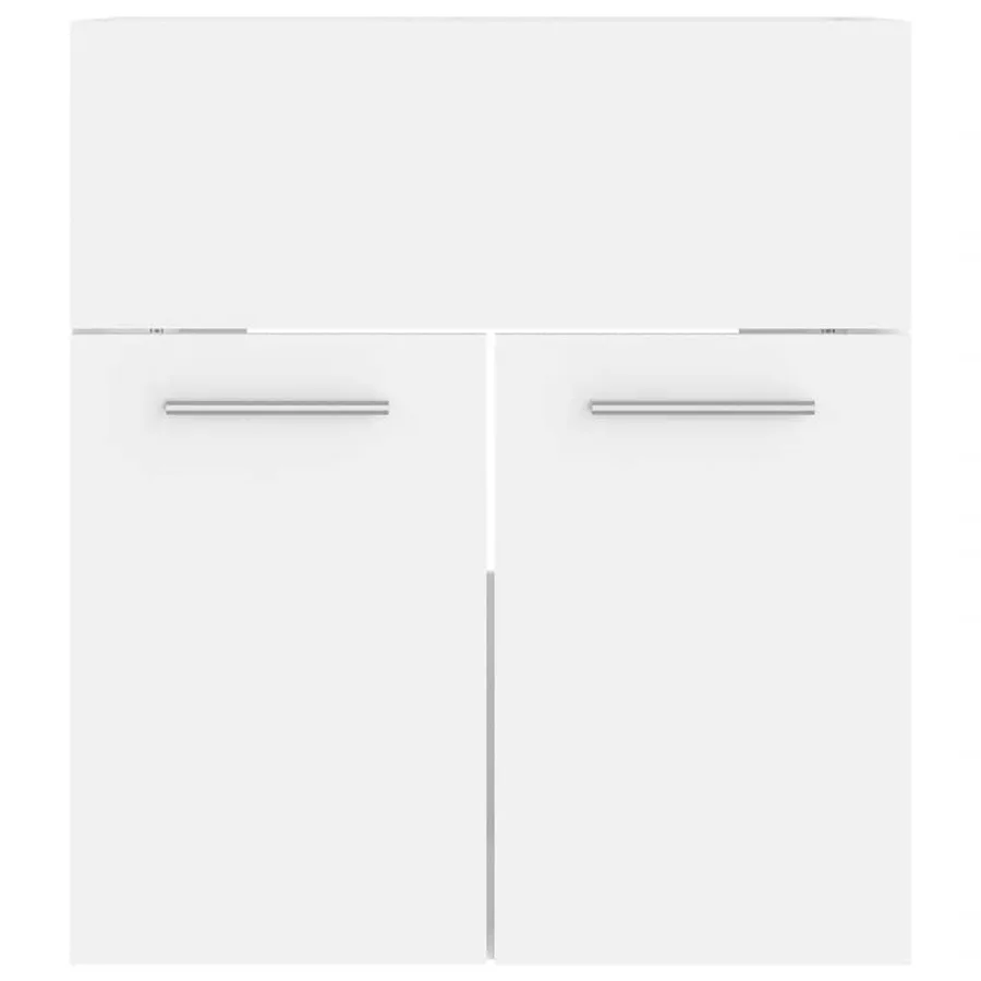 Ensemble de meubles de salle de bain Blanc Aggloméré - 5