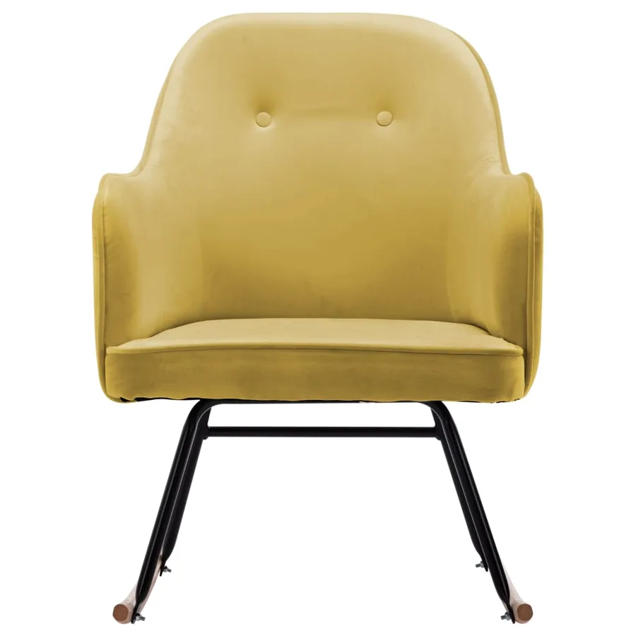 Chaise à bascule Jaune moutarde Velours - 3