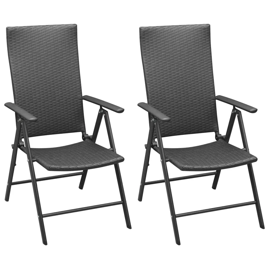 Ensemble à manger de jardin 3 pcs noir et marron - 3