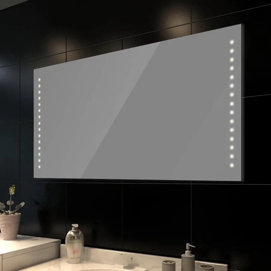 Miroir de salle de bain 100 x 60 cm avec lumières LED - 2