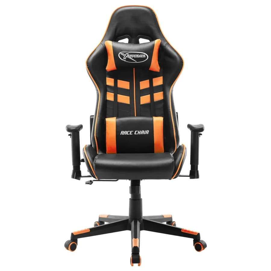 Chaise de jeu Noir et orange Cuir artificiel - 2