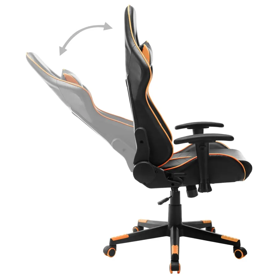 Chaise de jeu Noir et orange Cuir artificiel - 5