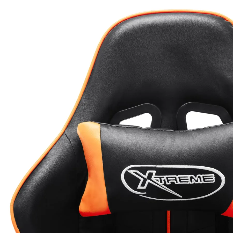 Chaise de jeu Noir et orange Cuir artificiel - 6