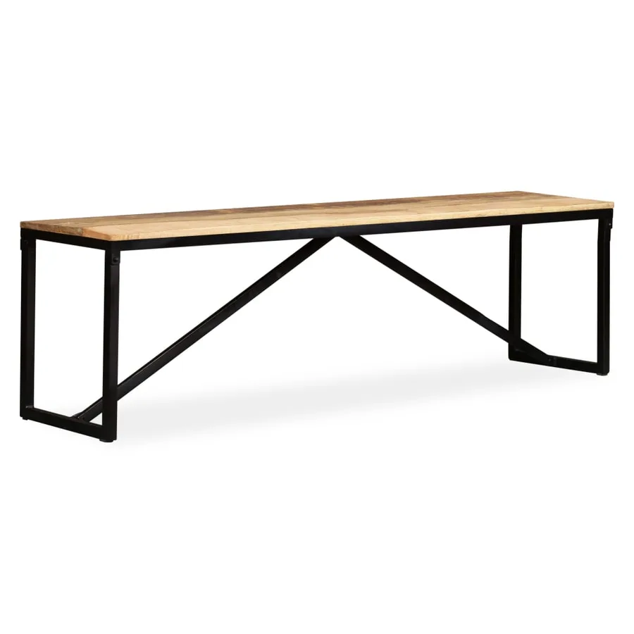 Banc Bois de manguier massif 160x35x45 cm - 10