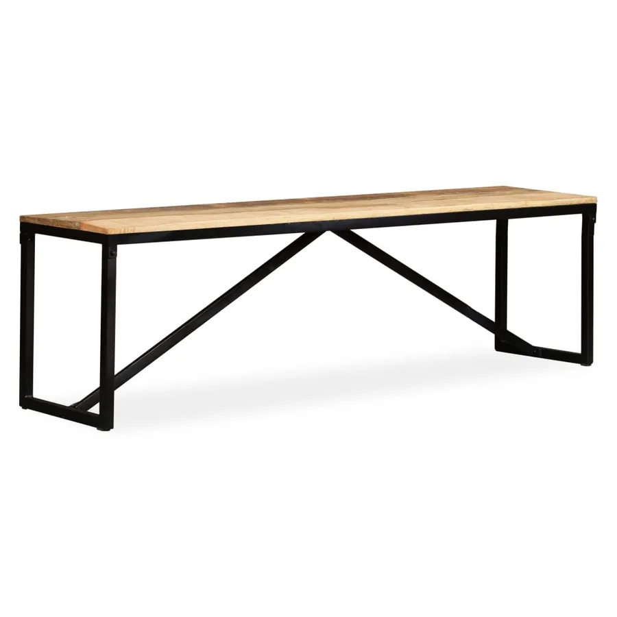 Banc Bois de manguier massif 160x35x45 cm - 8