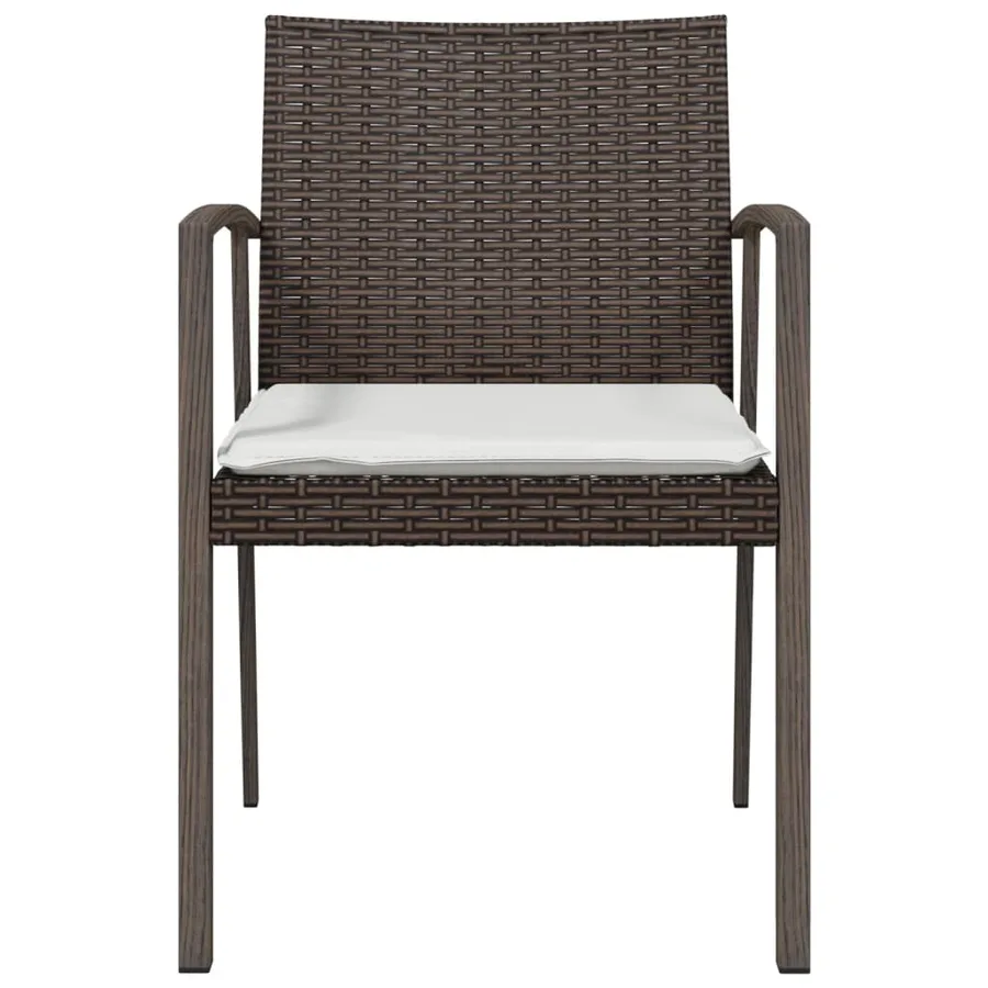 Chaises de jardin coussins lot de 6 marron 56,5x57x83 cm rotin - 4