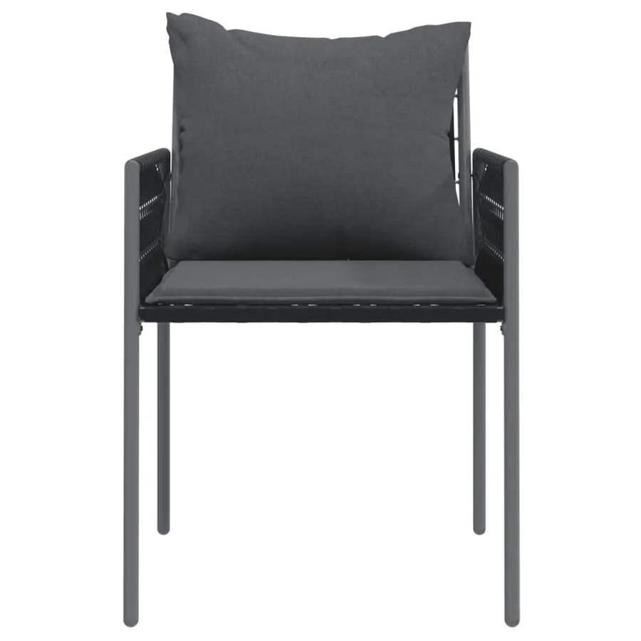 Chaises de jardin avec coussins lot de 6 noir 54x61x83 cm rotin - 4