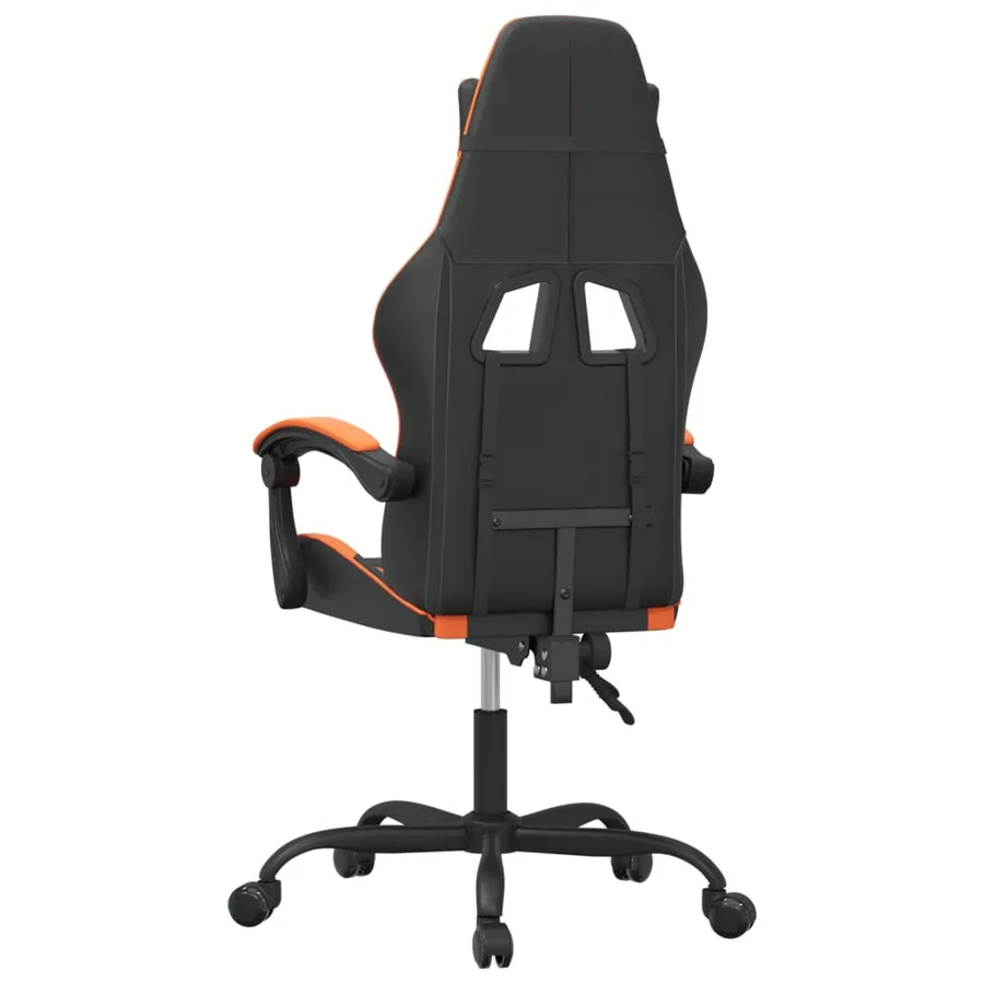 Chaise de jeu pivotante Noir et orange Similicuir - 5