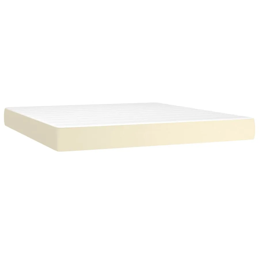 Matelas de lit à ressorts ensachés fermeté moyenne Crème 180x200x20 cm - 2
