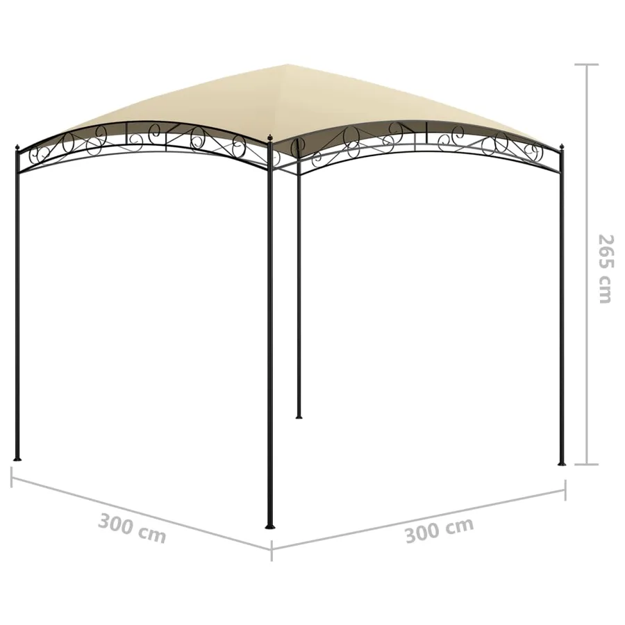 Belvédère 3x3x2,65 m Crème 180 g/m² - 5