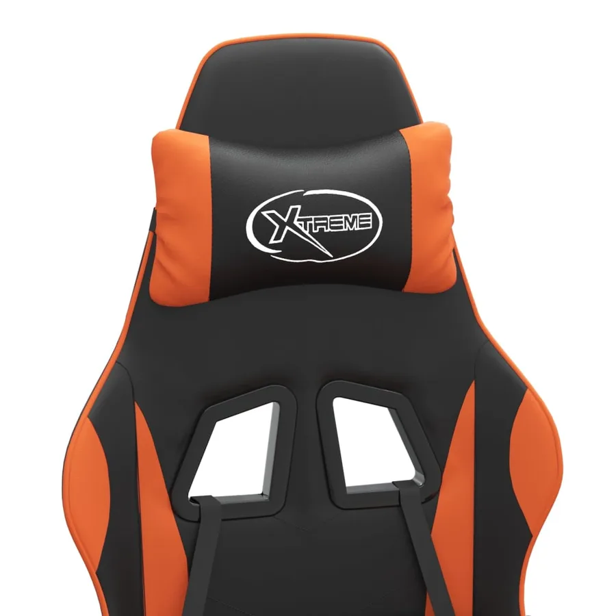 Chaise de jeu Noir et orange Similicuir - 10