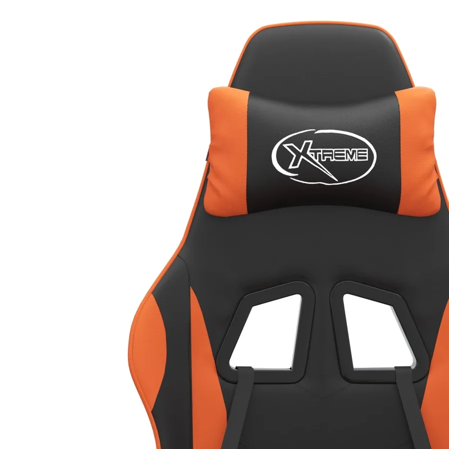 Chaise de jeu Noir et orange Similicuir - 11