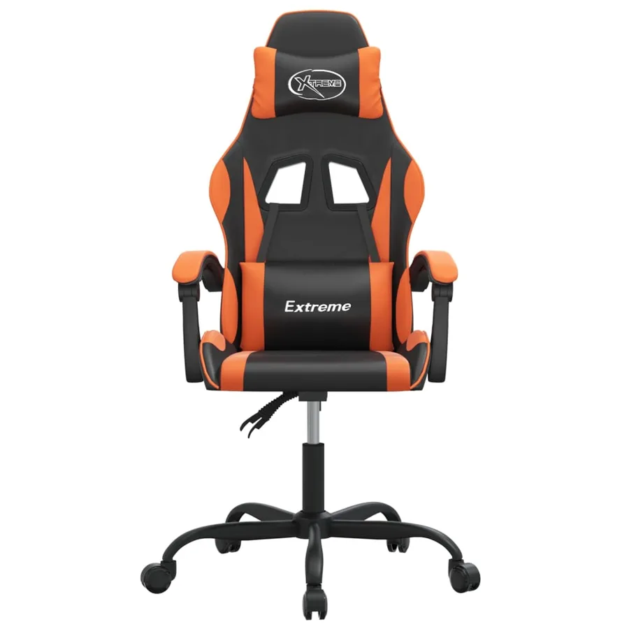 Chaise de jeu Noir et orange Similicuir - 3