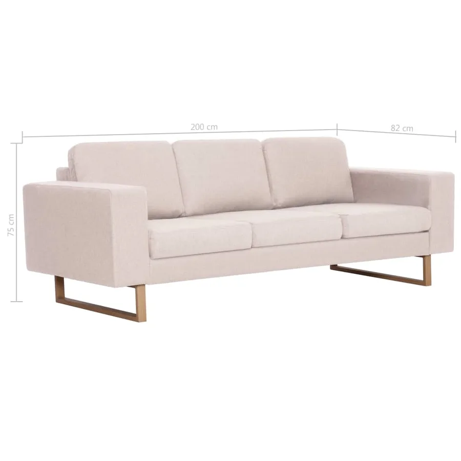 Ensemble de canapé 2 pcs tissu crème - 12