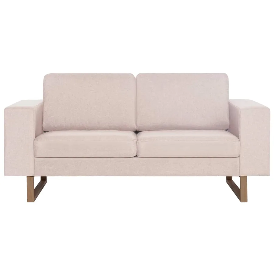 Ensemble de canapé 2 pcs tissu crème - 7