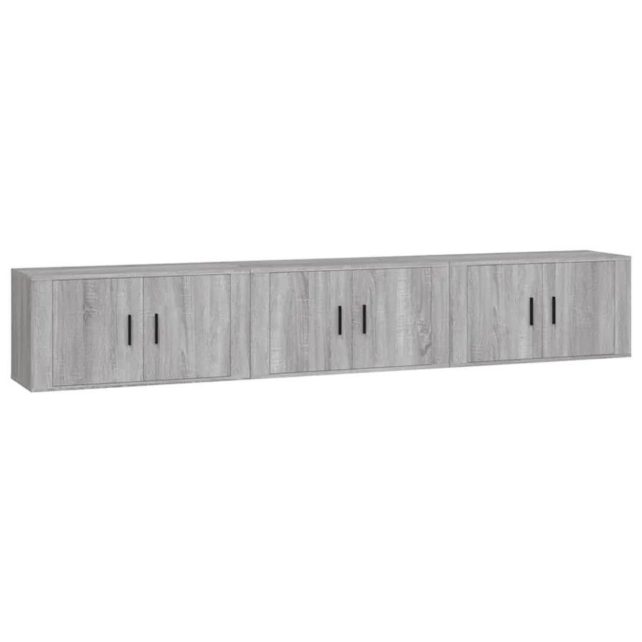 Meubles TV muraux 3 pcs sonoma gris 80x34,5x40 cm - 2