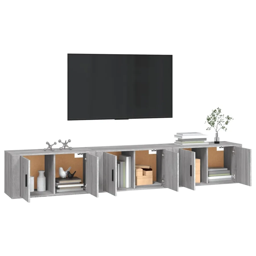 Meubles TV muraux 3 pcs sonoma gris 80x34,5x40 cm - 3