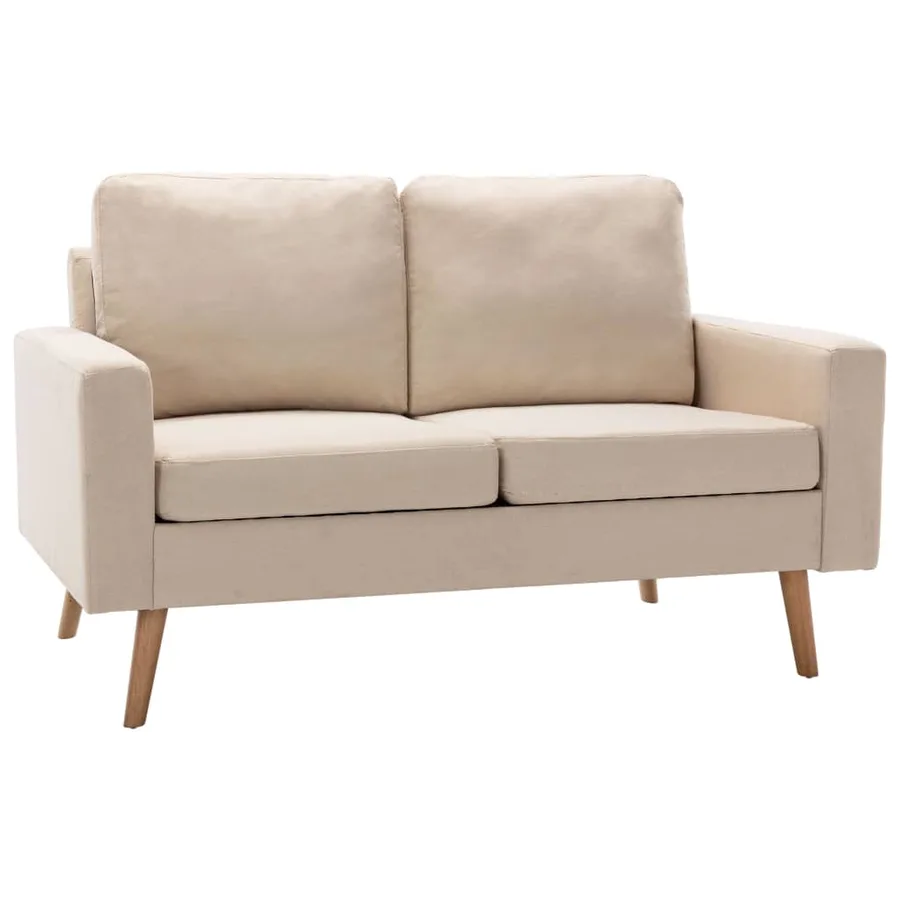 Ensemble de canapés 2 pcs Tissu Crème - 2