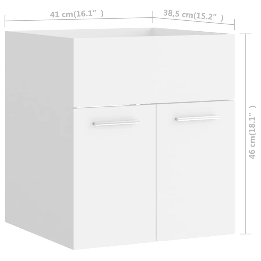 Ensemble de meubles de salle de bain 2 pcs Blanc Aggloméré - 12