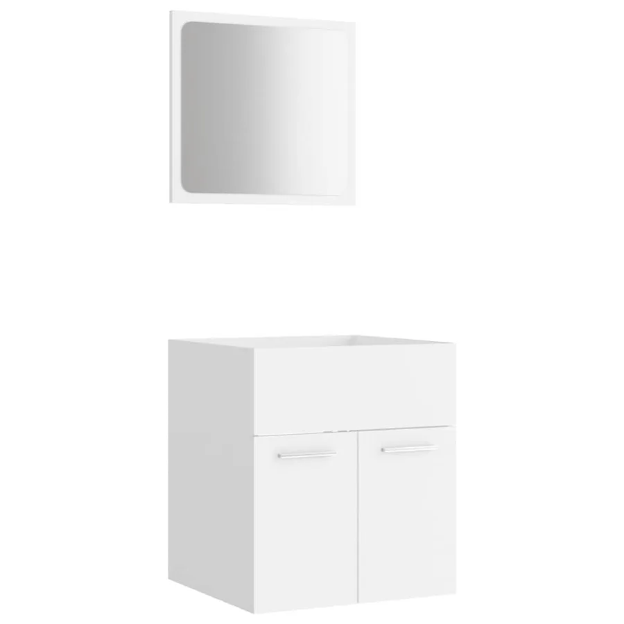 Ensemble de meubles de salle de bain 2 pcs Blanc Aggloméré - 2