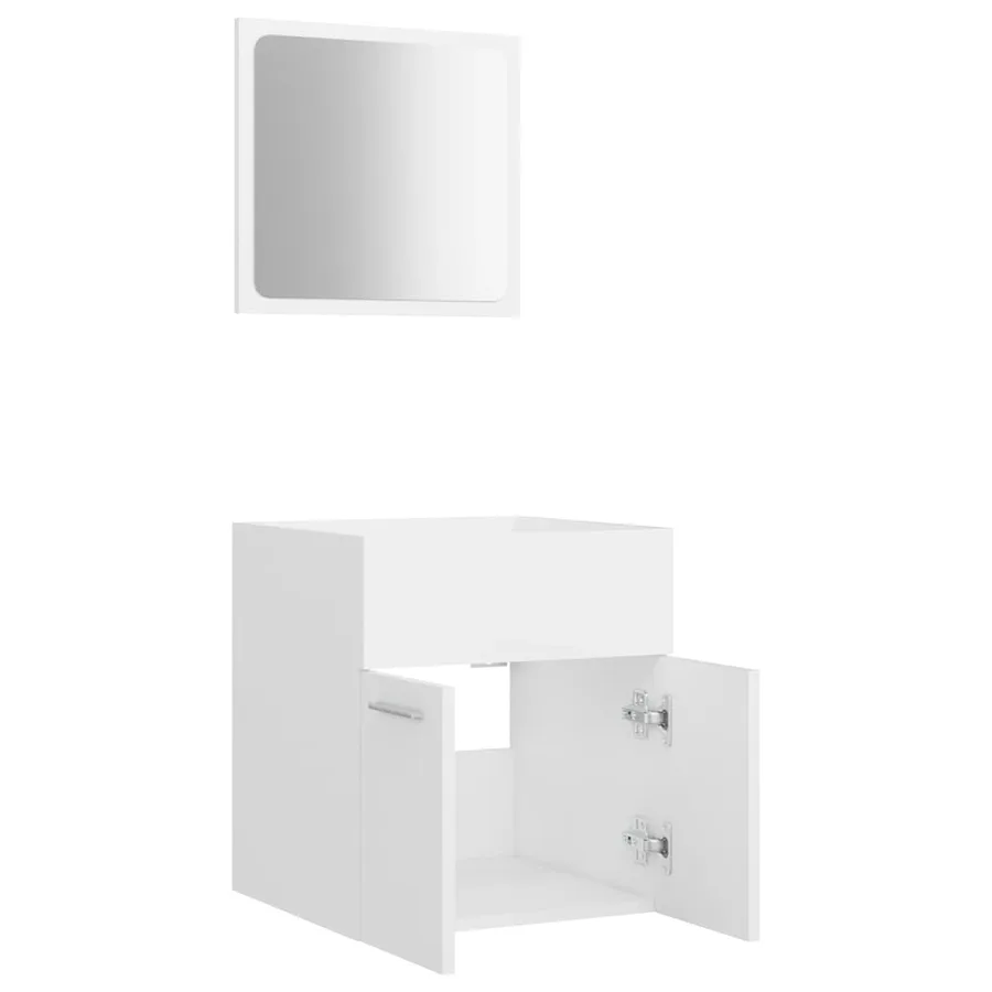 Ensemble de meubles de salle de bain 2 pcs Blanc Aggloméré - 5