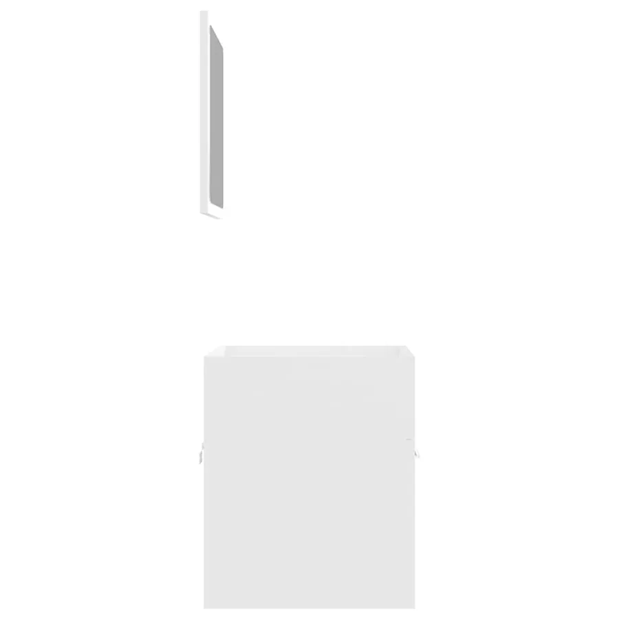 Ensemble de meubles de salle de bain 2 pcs Blanc Aggloméré - 7
