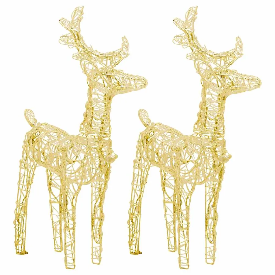 Rennes de Noël 2 pcs 80 LED Blanc chaud Acrylique - 2