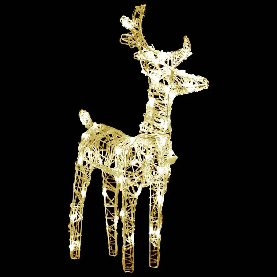 Rennes de Noël 2 pcs 80 LED Blanc chaud Acrylique - 4