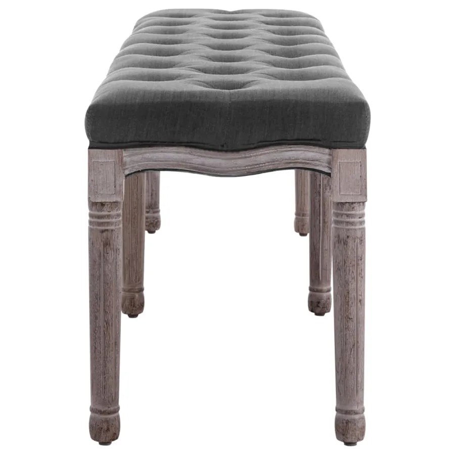 Banc Lin Bois solide 150x40x48 cm Gris foncé - 3