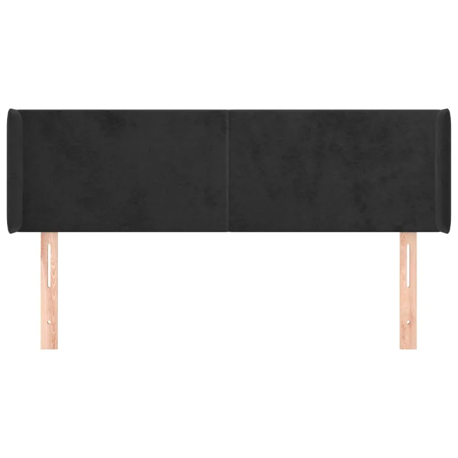 Tête de lit avec oreilles Noir 147x16x78/88 cm Velours - 3