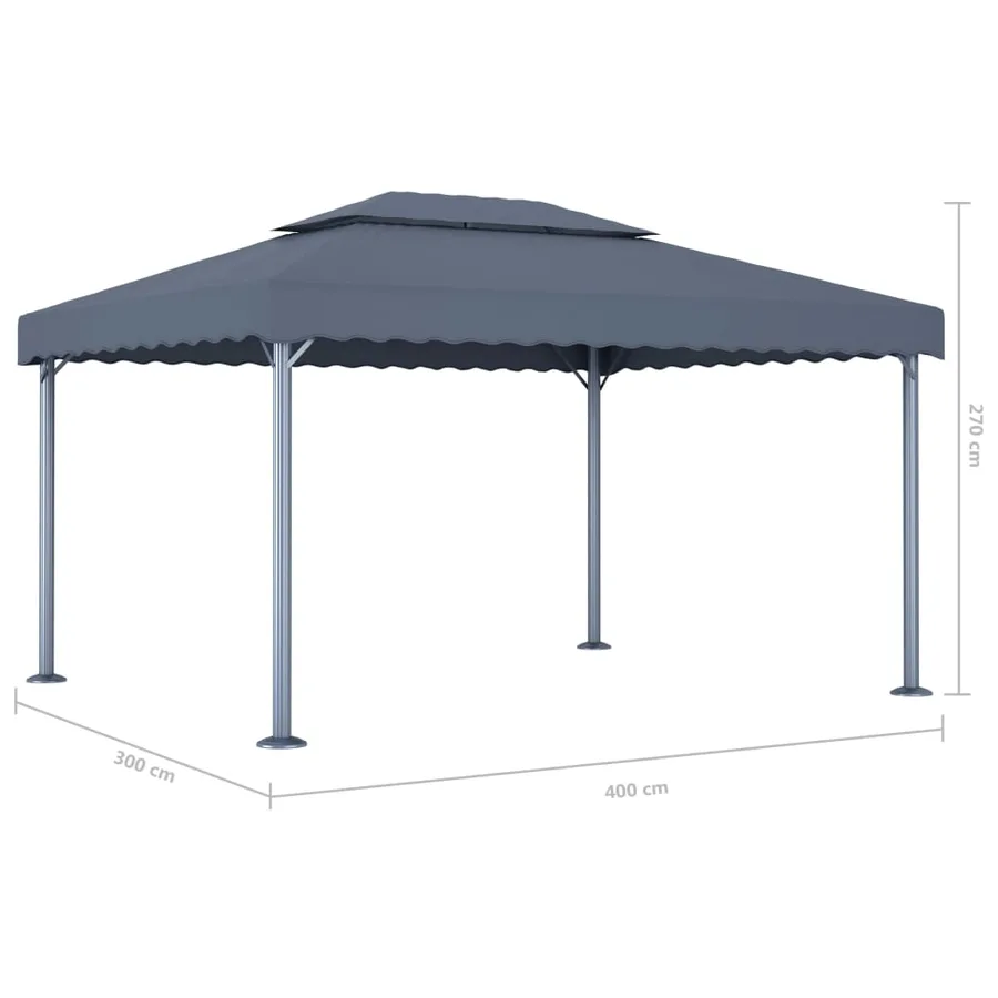 Tonnelle et guirlande lumineuse à LED 4x3m Anthracite Aluminium - 9