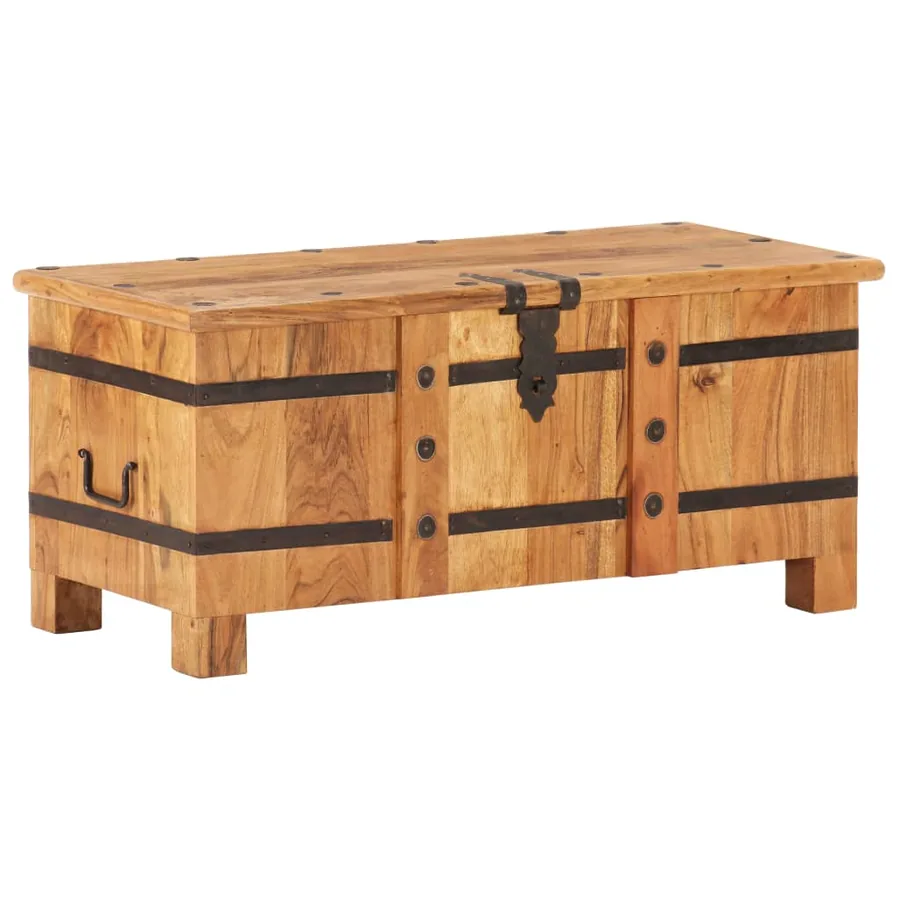 Coffre 90x40x40 cm Bois d'acacia solide
