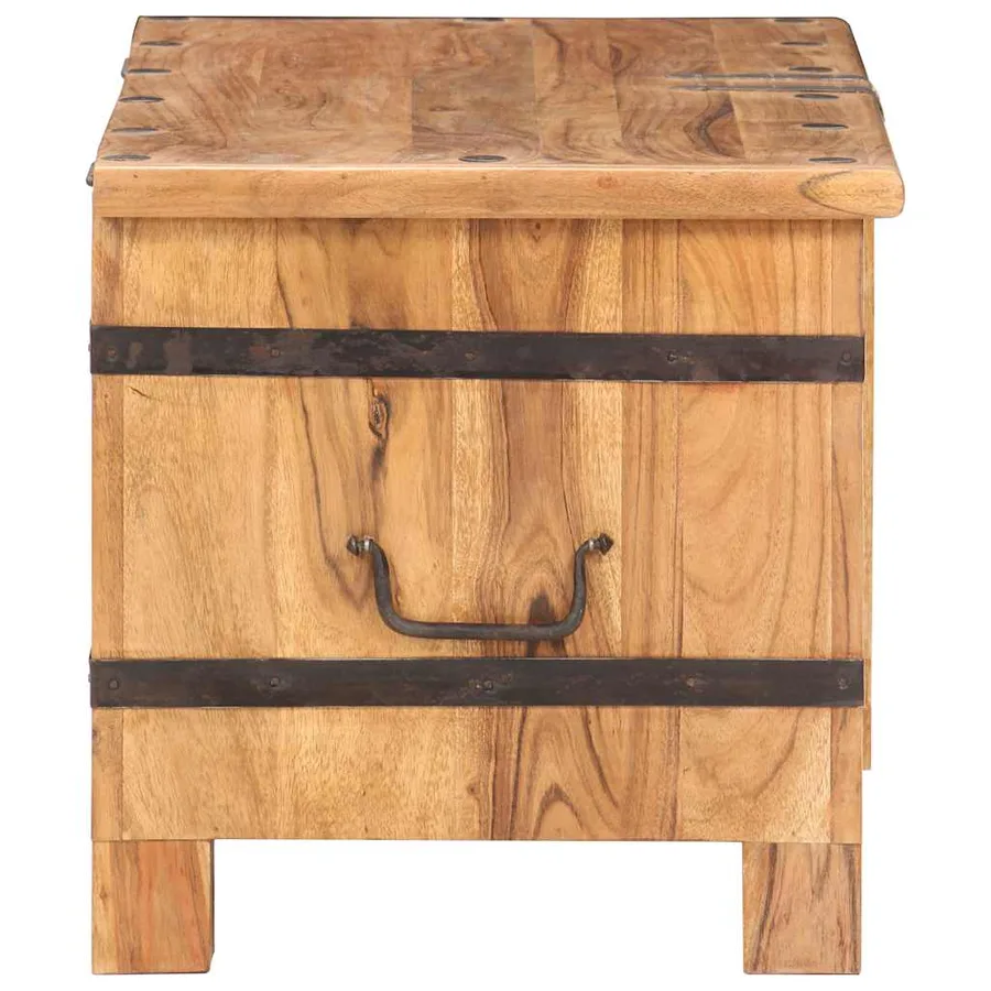Coffre 90x40x40 cm Bois d'acacia solide - 4