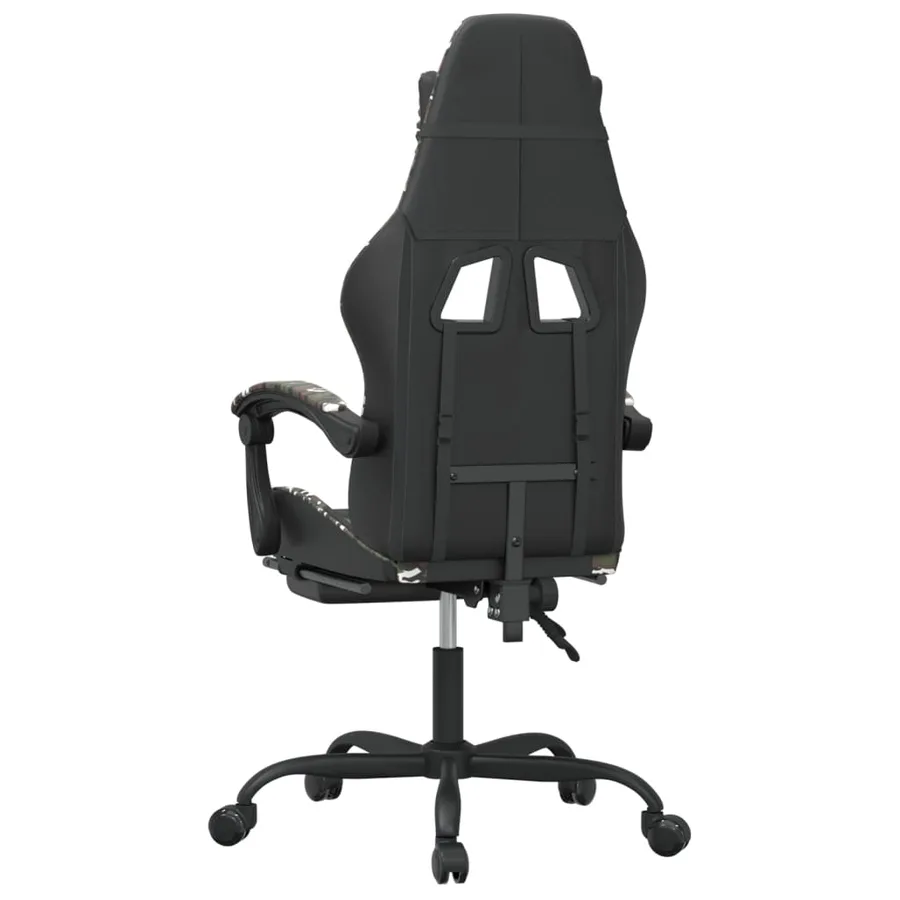 Chaise de jeu pivotante repose-pied Noir camouflage Similicuir - 5