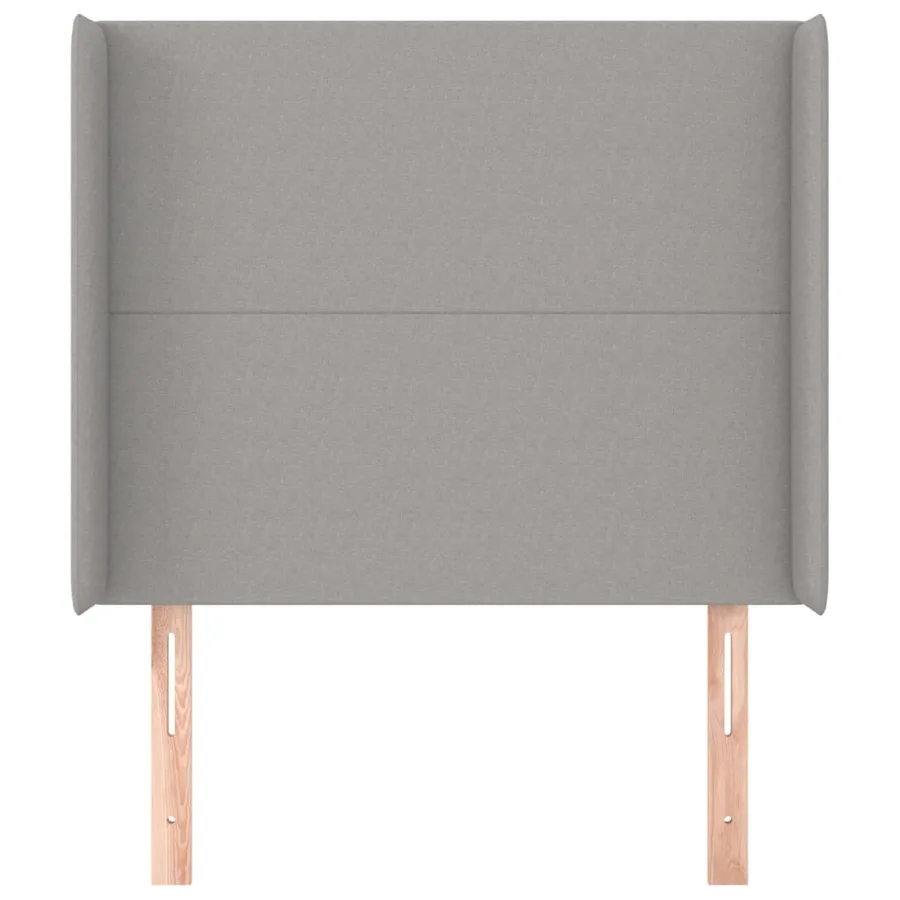 Tête de lit avec oreilles Gris clair 103x16x118/128 cm Tissu - 3