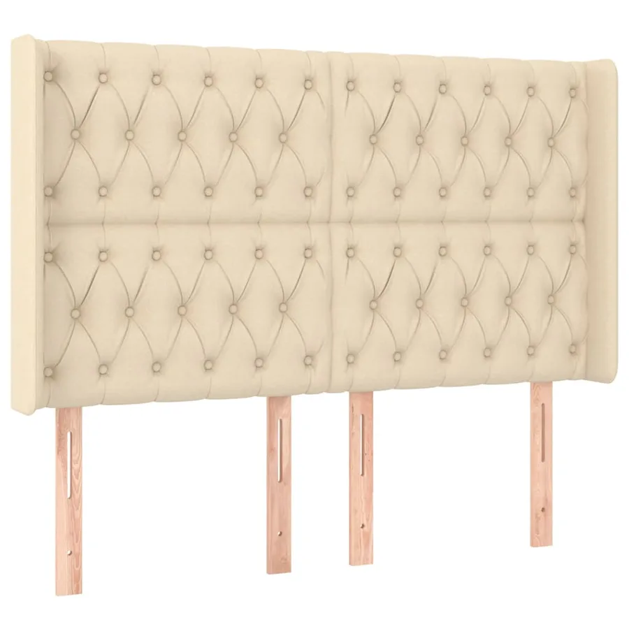 Tête de lit à LED Crème 147x16x118/128 cm Tissu - 3