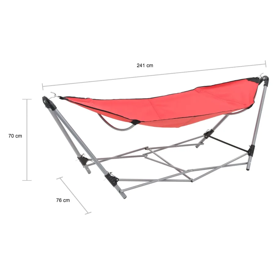Hamac avec support pliable Rouge - 10